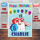 Personalised Number Blocks 10 Style Theme Personalised Kidshows Birthday Card (SA)