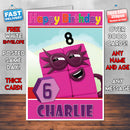 Personalised Number Blocks 8 Style Theme Personalised Kidshows Birthday Card (SA)