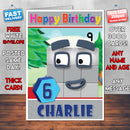 Personalised Number Blocks 9 Style Theme Personalised Kidshows Birthday Card (SA)