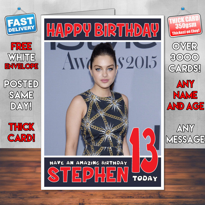 Personalised Odeya Rush 3 INSPIRED THEME Celebrity Birthday Card (SA)