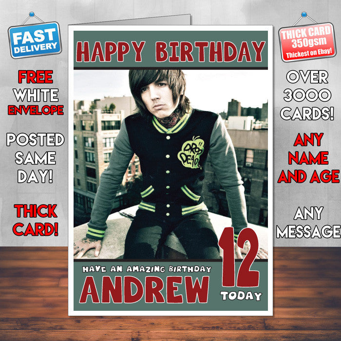 Personalised Oliver Sykes Celebrity Inspired Style Birthday Card (SA)