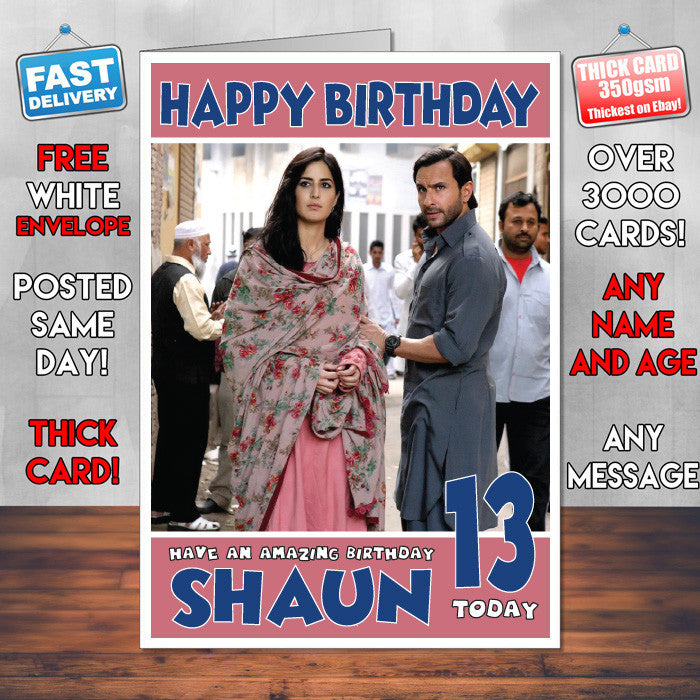 Personalised Once Upon A Time In Mumbai Bollywood Inspired Style Birthday Card (SA)