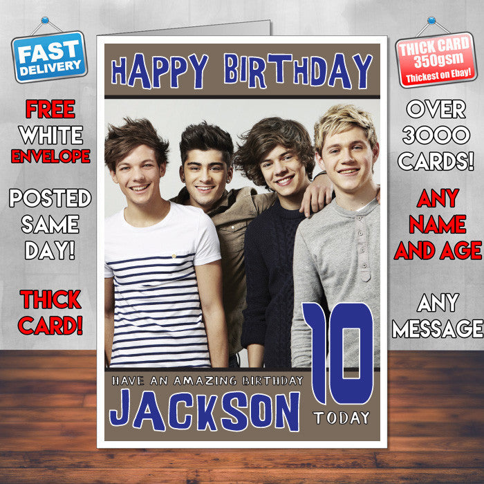 Personalised One Direction Celebrity Inspired Style Birthday Card (SA)