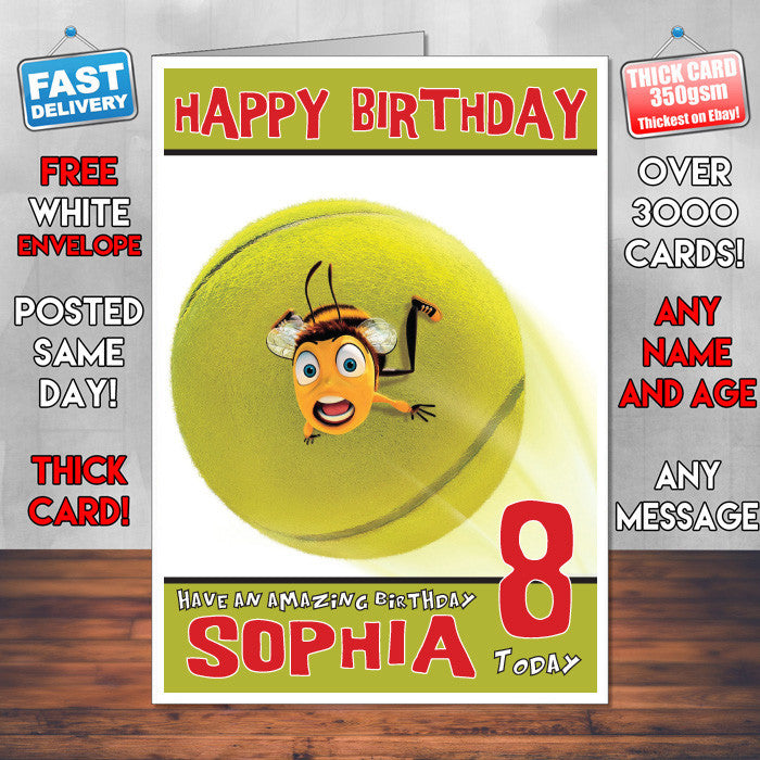 Personalised Oops Bee Style Inspired Cartoon Birthday Card (SA)