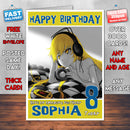 Personalised Oshino Shinobu Style Inspired Cartoon Birthday Card (SA)