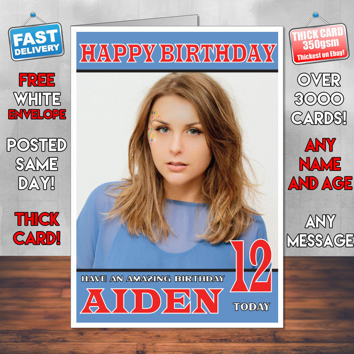 Personalised Owl Eyes 1 Celebrity Inspired Style Birthday Card (SA)