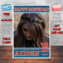 Personalised Owl Eyes 3 Celebrity Inspired Style Birthday Card (SA)