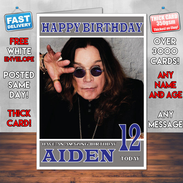 Personalised Ozzy Osbourne 1 Celebrity Inspired Style Birthday Card (SA)