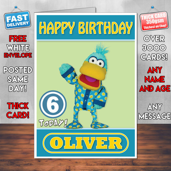 Personalised Pajanimals 1 Style Theme Personalised Kidshows Birthday Card (SA)