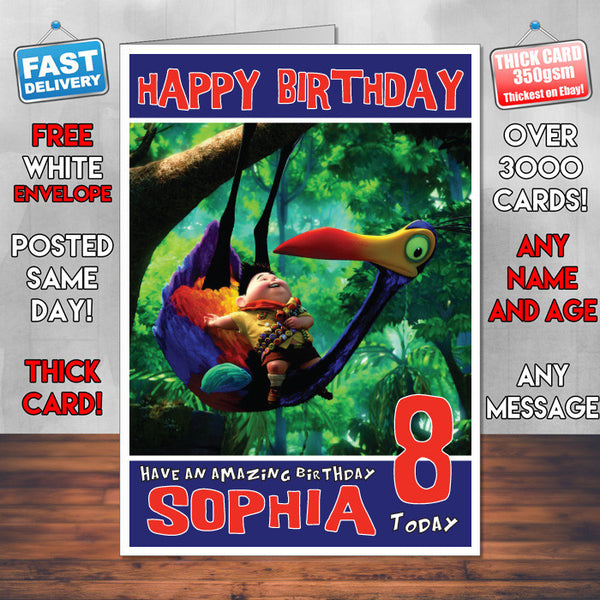 Personalised Peacock And Boy Style Inspired Cartoon Birthday Card (SA)