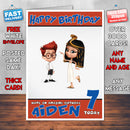 Personalised Penny And Sherman Style Inspired Cartoon Birthday Card (SA)