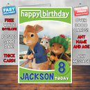 Personalised Peter Rabbit 3 Style Theme Personalised Kidshows Birthday Card (SA)