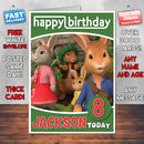 Personalised Peter Rabbit 5 Style Theme Personalised Kidshows Birthday Card (SA)