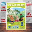 Personalised Peter Rabbit 6 Style Theme Personalised Kidshows Birthday Card (SA)
