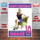 Personalised Pink 1 Celebrity Inspired Style Birthday Card (SA)