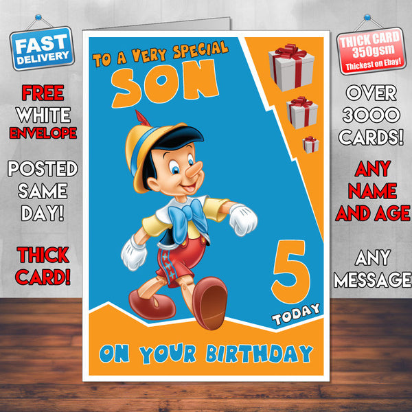 Personalised Pinocchio Birthday Card (SA)
