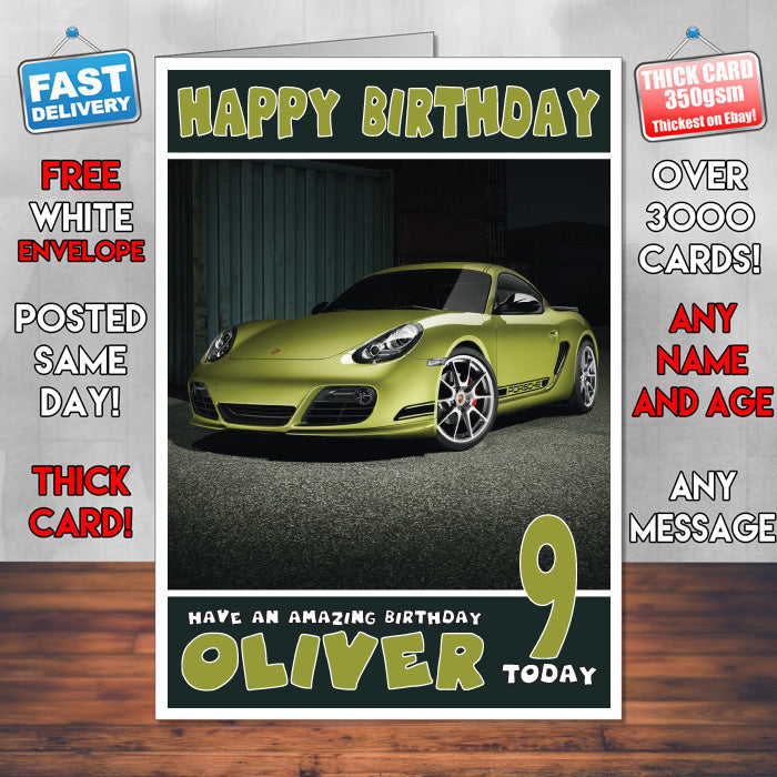 Personalised Porsche 3 Cars Birthday Card