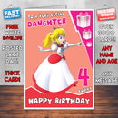 Personalised Princess Peach 1 Birthday Card (SA)