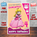 Personalised Princess Peach 2 Birthday Card (SA)