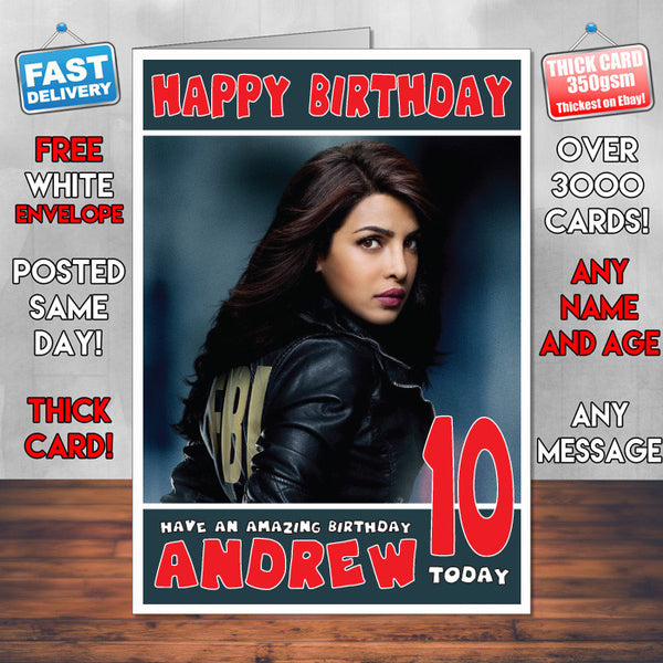 Personalised Priyanka Chopra 3 Inspired Theme Celebrity Birthday Card