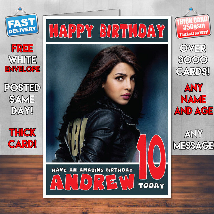Personalised Priyanka Chopra 3 INSPIRED THEME Celebrity Birthday Card (SA)