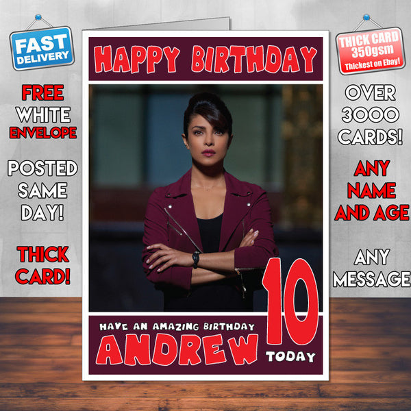 Personalised Priyanka Chopra 4 Inspired Theme Celebrity Birthday Card