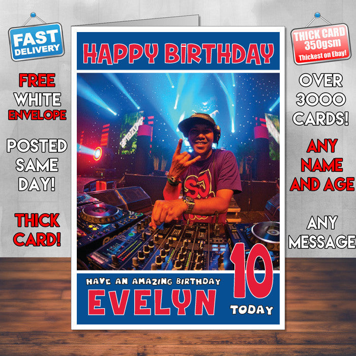 Personalised RES Dj INSPIRED THEME Music Birthday Card (SA)