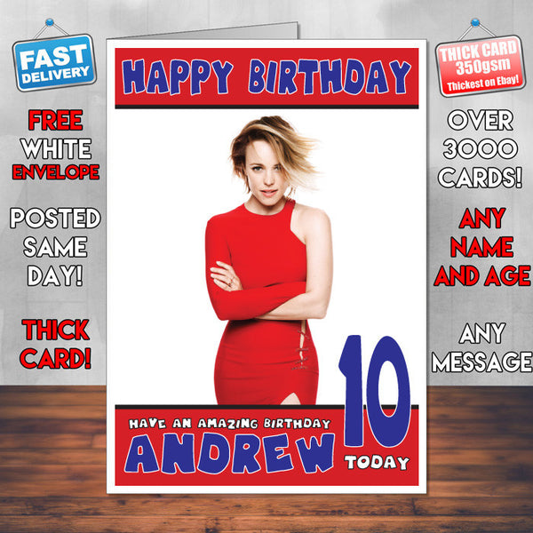 Personalised Rachel Mcadams 5 Inspired Theme Celebrity Birthday Card