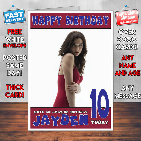 Personalised Rachel Weisz 3 Inspired Theme Celebrity Birthday Card
