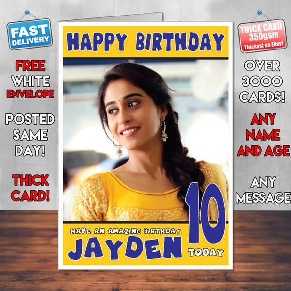 Personalised Regina Cassandra Inspired Theme Celebrity Birthday Card