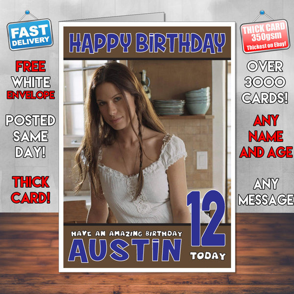 Personalised Rhona Mitra Inspired Theme Celebrity Birthday Card