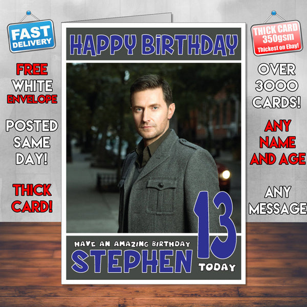 Personalised Richard Armitage 2 Inspired Theme Celebrity Birthday Card