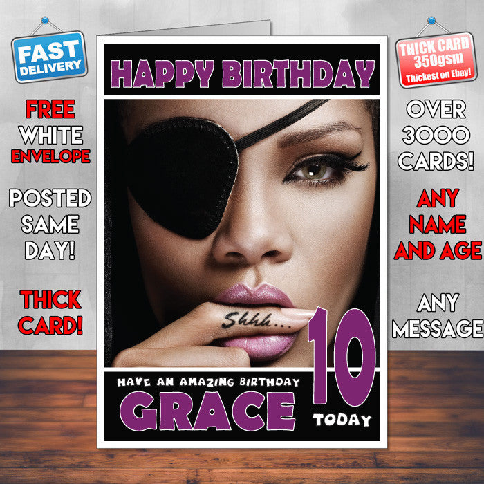 Personalised Rihanna 1 Celebrity Inspired Style Birthday Card (SA)