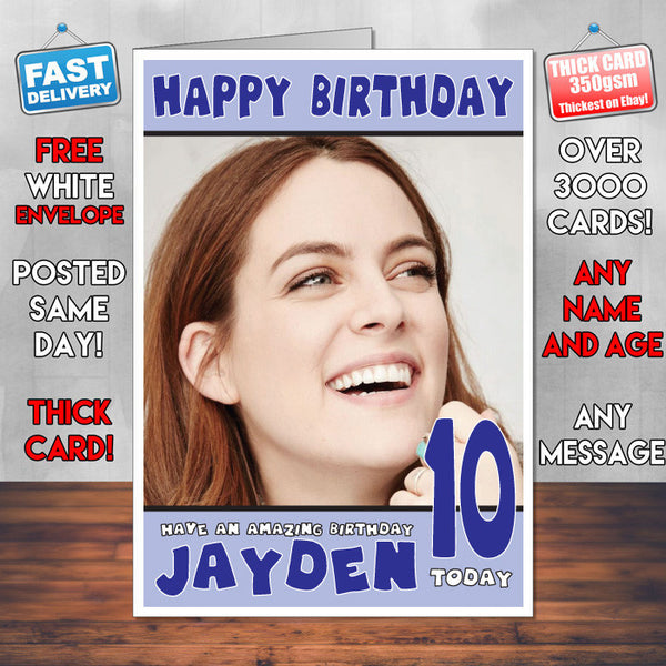 Personalised Riley Keough 3 Inspired Theme Celebrity Birthday Card