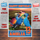 Personalised Rio 2 2014 Style Inspired Cartoon Birthday Card (SA)