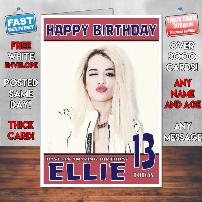 Personalised Rita Ora 2 Celebrity Inspired Style Birthday Card (SA)