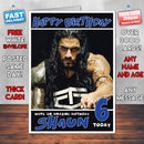 Personalised Roman Reigns 2 WWE Inspired Style Birthday Card (SA)