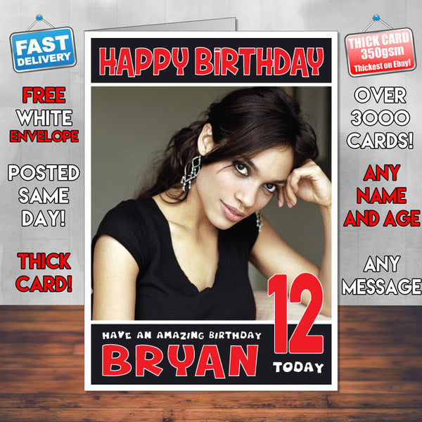 Personalised Rosario Dawson Inspired Theme Celebrity Birthday Card