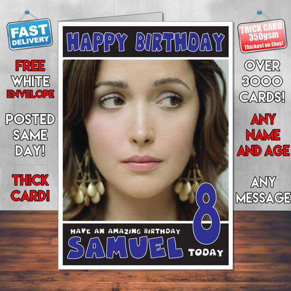 Personalised Rose Byrne 2 Inspired Theme Celebrity Birthday Card