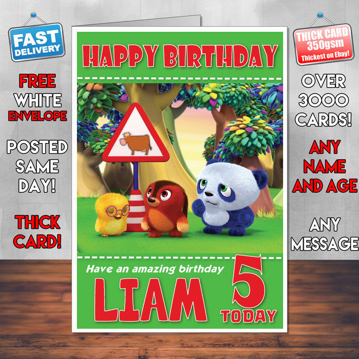 Personalised Ruff Ruff Tweet And Dave 9 Style Theme Personalised Kidshows Birthday Card (SA)