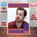 Personalised Ryan Gosling 1 INSPIRED THEME Celebrity Birthday Card (SA)