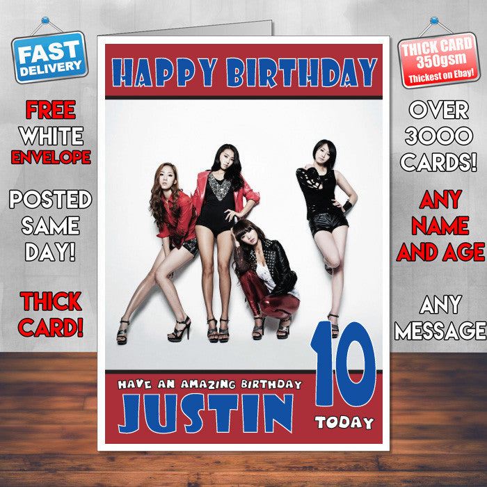 Personalised SISTAR K 1 Celebrity Inspired Style Birthday Card (SA)