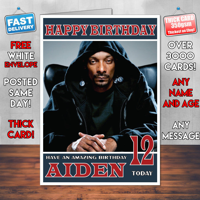 Personalised SNOOP DOGG Celebrity Inspired Style Birthday Card (SA)