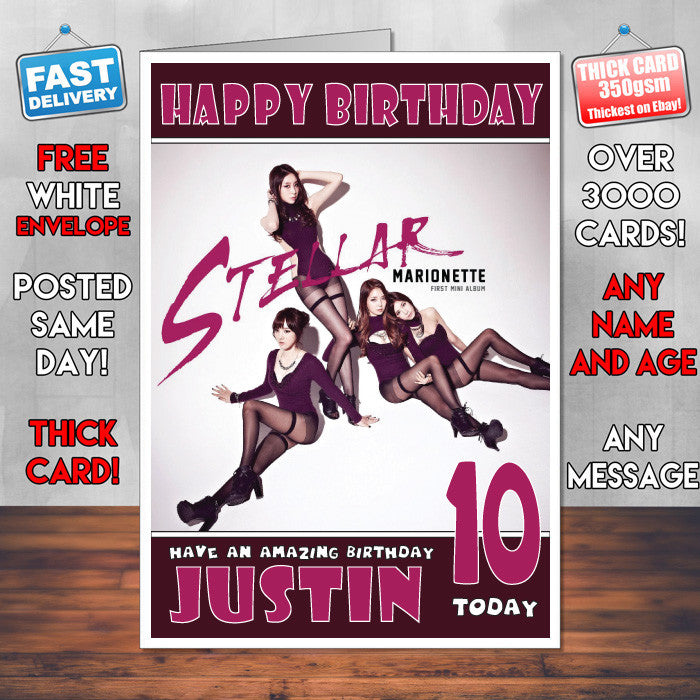 Personalised STELLAR Synth 2 Celebrity Inspired Style Birthday Card (SA)