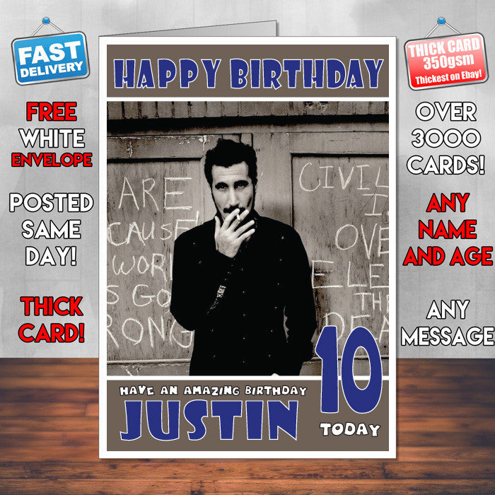 Personalised SYSTEM OF A DOWN Celebrity Inspired Style Birthday Card (SA)