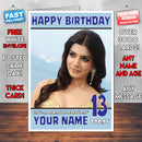 Personalised Samantha Ruth Prabhu INSPIRED THEME Celebrity Birthday Card (SA)
