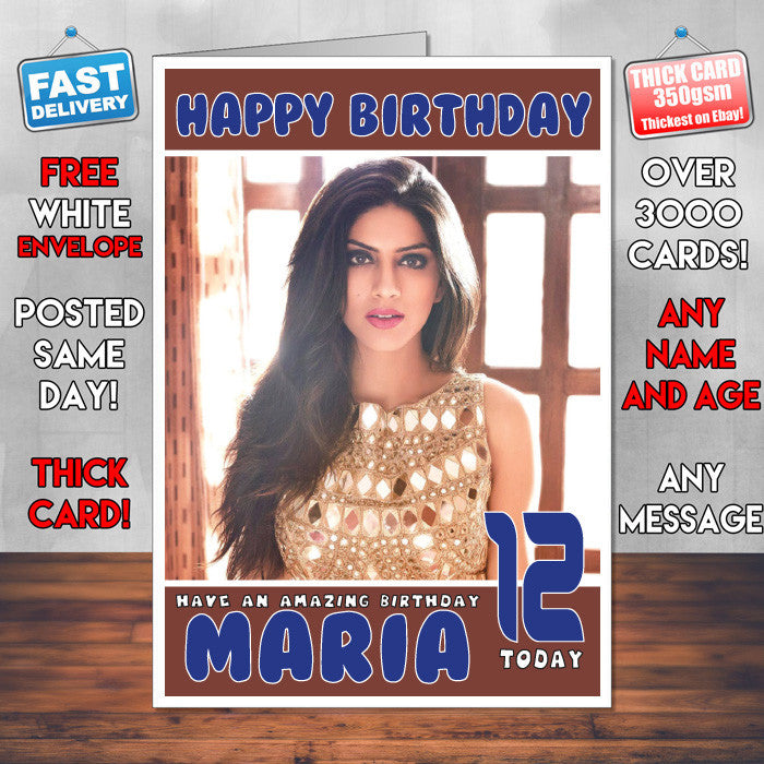 Personalised Sapna Pabbi Bollywood Inspired Style Birthday Card (SA)
