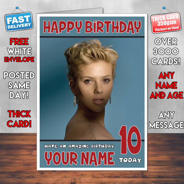 Personalised Scarlett Johansson 14 Celebrity Birthday Card