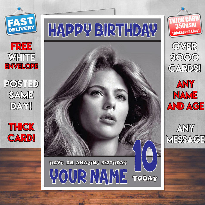 Personalised Scarlett Johansson 1 INSPIRED THEME Celebrity Birthday Card (SA)