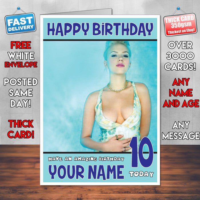 Personalised Scarlett Johansson 2 Celebrity Inspired Style Birthday Card (SA)